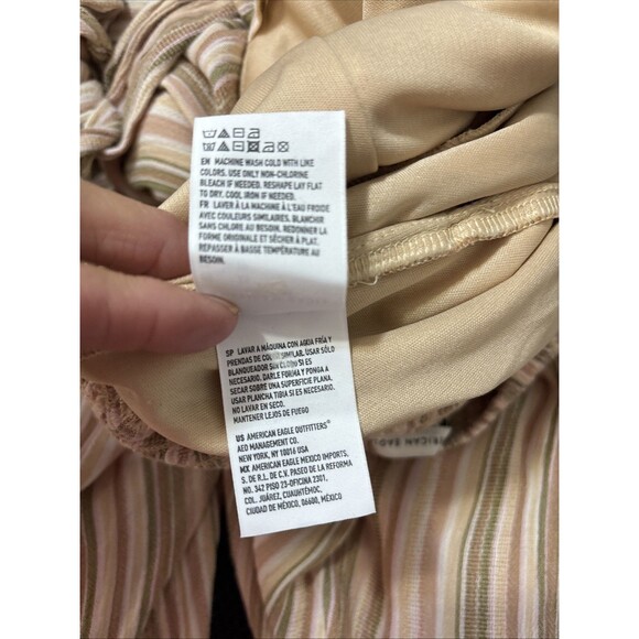American Eagle Full Body Length Jumpsuit Ladies XS Multicolor Stripe Halter L30" - Picture 10 of 12